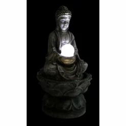 H66cm Buddha & Crystal Ball Water Feature with LED Lights | Indoor/Outdoor Use by Ambienté -Polyresin Water Features Sales Shop 81f7XfccFFL. AC SL1500 895b
