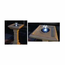 H83cm Budding Dahlia Solar Bird Bath Water Feature with Lights & Automation Function by Solaray -Polyresin Water Features Sales Shop DF0697 add image 6 1908