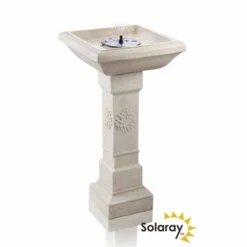 H83cm Budding Dahlia Solar Bird Bath Water Feature with Lights & Automation Function by Solaray