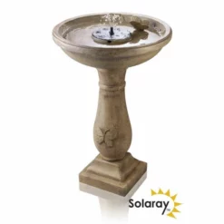 84cm Butterfly Brook Solar Bird Bath Water Feature with Lights by Solarayâ„¢