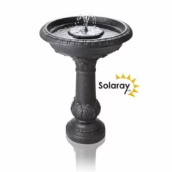 H65cm Windsor Solar Bird Bath Water Feature with Lights & Automation Function by Solaray