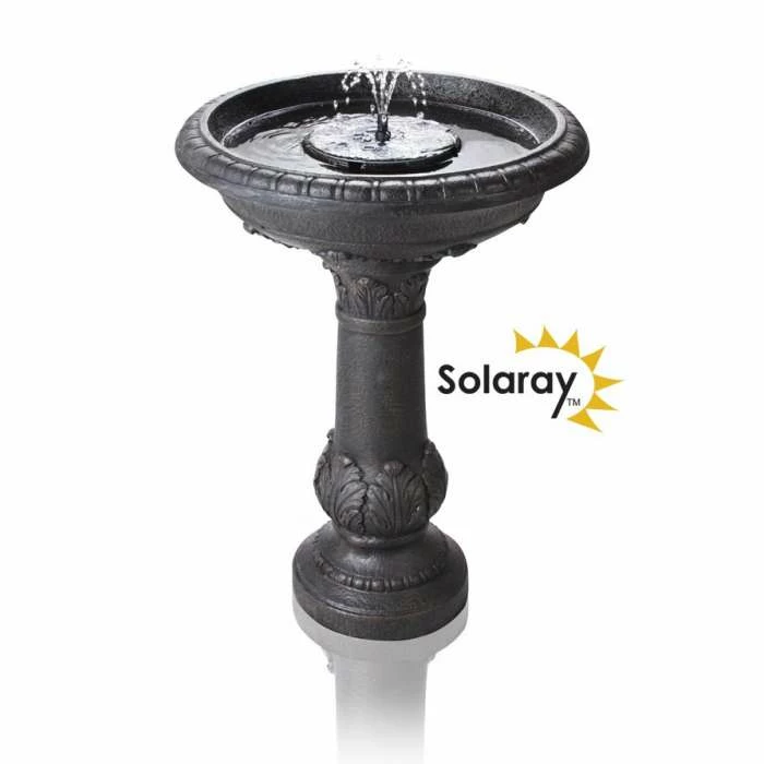 H65cm Windsor Solar Bird Bath Water Feature with Lights & Automation Function by Solaray 1 H65cm Windsor Solar Bird Bath Water Feature with Lights & Automation Function by Solaray