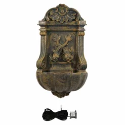 H86cm Verdi Aged Verdigris Wall Fountain by Ambienté -Polyresin Water Features Sales Shop WF0019B add image 3 bcfb