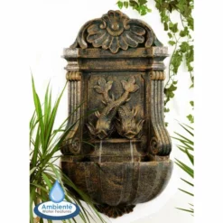 H86cm Verdi Aged Verdigris Wall Fountain by Ambienté