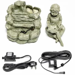 H42cm Girl Pouring Water Feature with LED Lights | Indoor/Outdoor Use by Ambienté 15 H42cm Girl Pouring Water Feature with LED Lights | Indoor/Outdoor Use by Ambienté -Polyresin Water Features Sales Shop WF0441 add image 7 9283