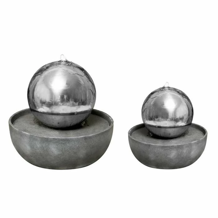 H45cm Eclipse Sphere Stainless Steel Water Feature with Lights | Indoor/Outdoor Use by Ambienté 7 H45cm Eclipse Sphere Stainless Steel Water Feature with Lights | Indoor/Outdoor Use by Ambienté - Image 7