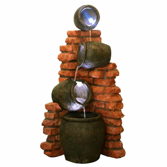 H119cm Regal 4-Tier Oil Jar Water Feature with Lights | Indoor/Outdoor Use by Ambienté 7 H119cm Regal 4-Tier Oil Jar Water Feature with Lights | Indoor/Outdoor Use by Ambienté - Image 7
