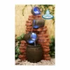 H119cm Regal 4-Tier Oil Jar Water Feature with Lights | Indoor/Outdoor Use by Ambienté