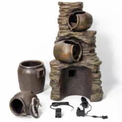 H117cm Noble 4-Tier Oil Jar Water Feature with Lights | Indoor/Outdoor Use by Ambienté 12 H117cm Noble 4-Tier Oil Jar Water Feature with Lights | Indoor/Outdoor Use by Ambienté -Polyresin Water Features Sales Shop WF0900 add image 3 21a8