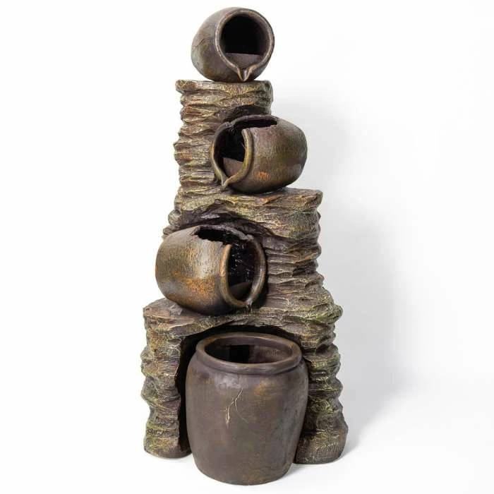 H117cm Noble 4-Tier Oil Jar Water Feature with Lights | Indoor/Outdoor Use by Ambienté 6 H117cm Noble 4-Tier Oil Jar Water Feature with Lights | Indoor/Outdoor Use by Ambienté - Image 6