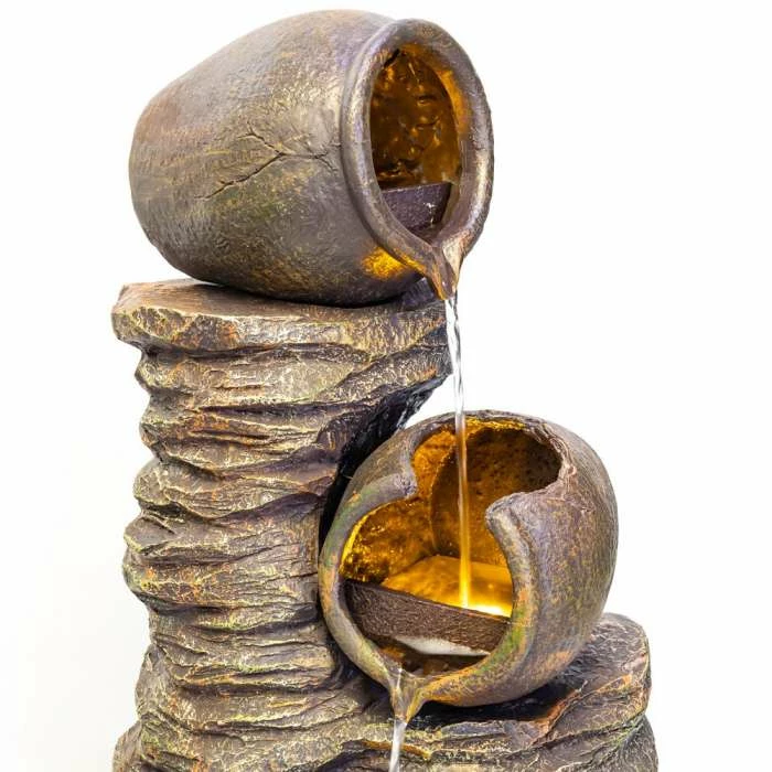 H117cm Noble 4-Tier Oil Jar Water Feature with Lights | Indoor/Outdoor Use by Ambienté 8 H117cm Noble 4-Tier Oil Jar Water Feature with Lights | Indoor/Outdoor Use by Ambienté - Image 8