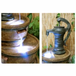 H92cm London 3-Tier Barrel & Pump Water Feature with Lights by Ambienté 10 H92cm London 3-Tier Barrel & Pump Water Feature with Lights by Ambienté -Polyresin Water Features Sales Shop WF0908 add image 2 28e6
