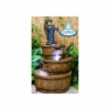 H92cm London 3-Tier Barrel & Pump Water Feature with Lights by Ambienté