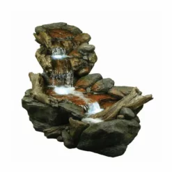 Large Boulder River Falls Water Feature with Lights W150cm x H72cm
