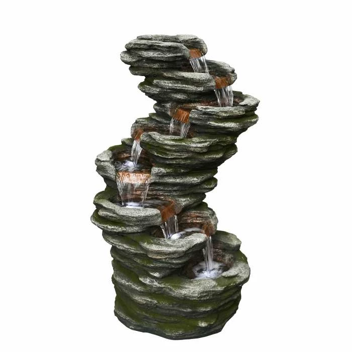 H58cm 7 Fall Slate Water Feature with Lights 1 H58cm 7 Fall Slate Water Feature with Lights