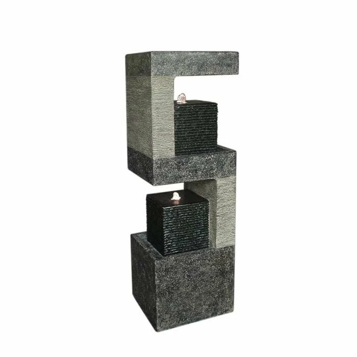 H3cm S Shape Black Columns Water Feature with Lights 1 H3cm S Shape Black Columns Water Feature with Lights