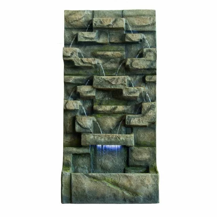 H91cm Grey Water Wall Water Feature with Lights 1 H91cm Grey Water Wall Water Feature with Lights