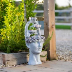 80cm Freyja Tiered Cascading Water Feature By Ambienté -Polyresin Water Features Sales Shop WF10431 4 8506