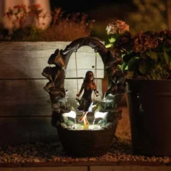 61cm Secret Garden Swing Cascading Water Feature By Ambienté -Polyresin Water Features Sales Shop WF10434 3 b544