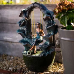 61cm Secret Garden Swing Cascading Water Feature By Ambienté -Polyresin Water Features Sales Shop WF10434 4 068d