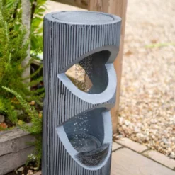 81cm Textured Column Rain Fall Effect Water Feature By Ambienté -Polyresin Water Features Sales Shop WF10435 4 e6eb