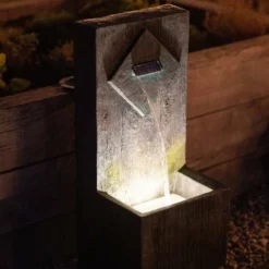 82cm Rustic Wooden Wall Cascading Water Feature By Ambienté -Polyresin Water Features Sales Shop WF10436 3 4d04