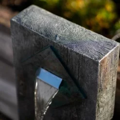 82cm Rustic Wooden Wall Cascading Water Feature By Ambienté -Polyresin Water Features Sales Shop WF10436 5 2dec