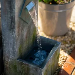 82cm Rustic Wooden Wall Cascading Water Feature By Ambienté -Polyresin Water Features Sales Shop WF10436 6 960f