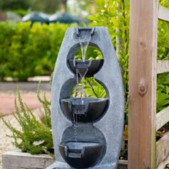 102cm 5 Tier Stone Effect Pouring Bowls Cascading Water Feature By Ambienté -Polyresin Water Features Sales Shop WF10437 7 b662