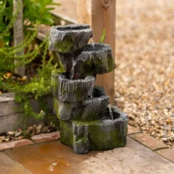 56cm 5 Tier Tree Trunk Falls Cascading Water Feature By Ambienté -Polyresin Water Features Sales Shop WF10438 4 cc34