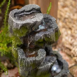 56cm 5 Tier Tree Trunk Falls Cascading Water Feature By Ambienté -Polyresin Water Features Sales Shop WF10438 5 d02c