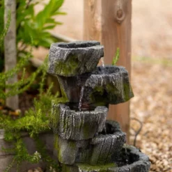 56cm 5 Tier Tree Trunk Falls Cascading Water Feature By Ambienté -Polyresin Water Features Sales Shop WF10438 7 8e8e