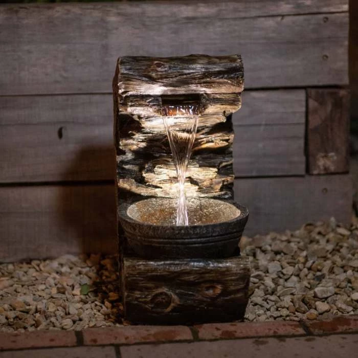 53cm Wooden Wall Pouring Bowl Cascading Water Feature By Ambienté 2 53cm Wooden Wall Pouring Bowl Cascading Water Feature By Ambienté - Image 2