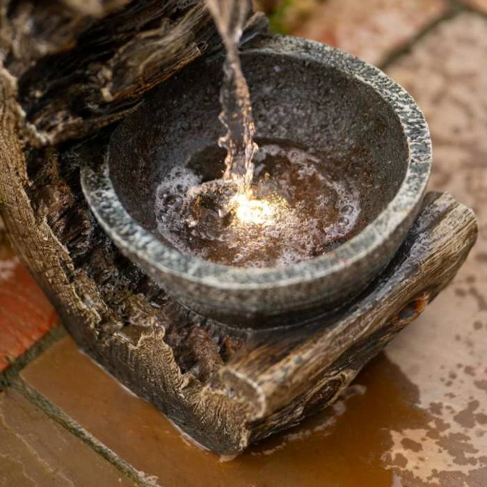 53cm Wooden Wall Pouring Bowl Cascading Water Feature By Ambienté 4 53cm Wooden Wall Pouring Bowl Cascading Water Feature By Ambienté - Image 4