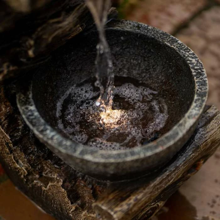 53cm Wooden Wall Pouring Bowl Cascading Water Feature By Ambienté 5 53cm Wooden Wall Pouring Bowl Cascading Water Feature By Ambienté - Image 5