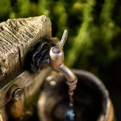 60cm Rustic Tap Bucket And Barrel Tiered Planter Water Feature With Lights By Ambienté -Polyresin Water Features Sales Shop WF10454 7 1ef5