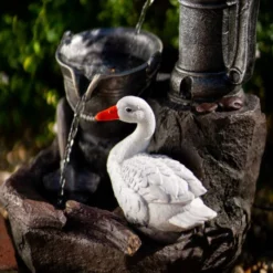 49cm Solar Duck At The Well Tiered Cascading Water Feature With Battery Backup and Lights By Solaray 13 49cm Solar Duck At The Well Tiered Cascading Water Feature With Battery Backup and Lights By Solaray -Polyresin Water Features Sales Shop WF10467 6 11af