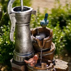 62cm Solar Birds At The Well Tiered Cascading Water Feature With Battery Backup and Lights By Solaray -Polyresin Water Features Sales Shop WF10471 6 2efa