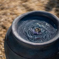 49cm Solar Bubbling Vase Fountain Water Feature With Battery Backup and Lights By Solaray -Polyresin Water Features Sales Shop WF10477 6 4e68