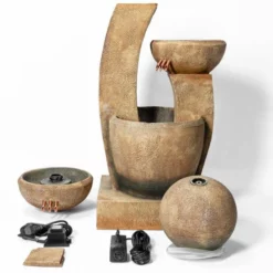 H109cm Friendship Fountain Water Feature with Lights | Indoor/Outdoor Use by Ambienté -Polyresin Water Features Sales Shop WF3187 add image 4 157d