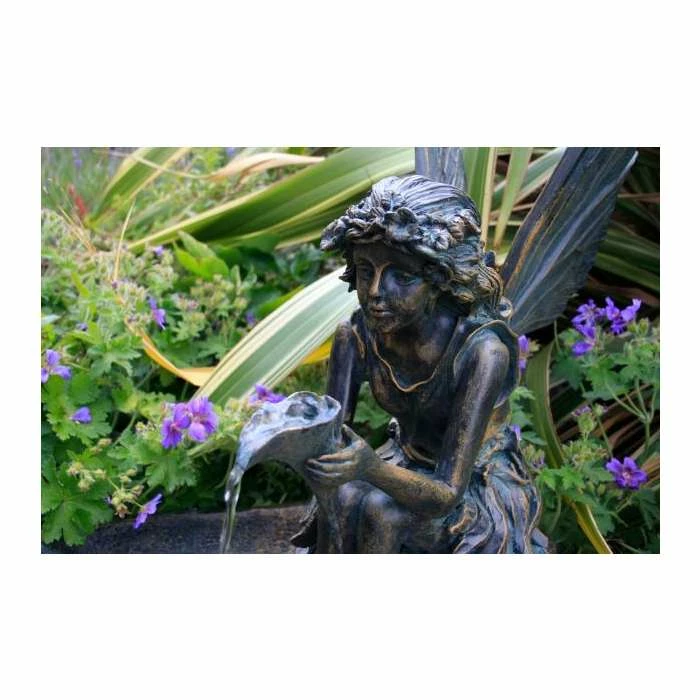 H78cm Fairy on a Clam Shell Water Feature by Ambienté 5 H78cm Fairy on a Clam Shell Water Feature by Ambienté - Image 5