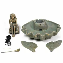 H78cm Fairy on a Clam Shell Water Feature by Ambienté 12 H78cm Fairy on a Clam Shell Water Feature by Ambienté -Polyresin Water Features Sales Shop WF3202 add image 4 79a1