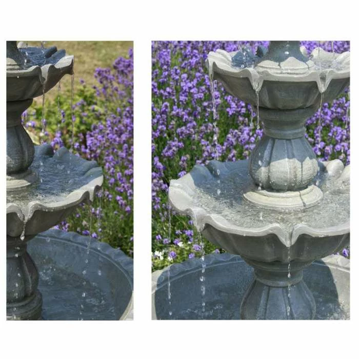 H150cm Regal Stone Effect 3-Tier Water Fountain by Ambienté 5 H150cm Regal Stone Effect 3-Tier Water Fountain by Ambienté - Image 5