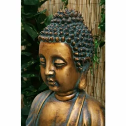 H93cm Golden Buddha Water Feature with Lights & Spinning Ball by Ambienté -Polyresin Water Features Sales Shop WF3205 add image 1 f867