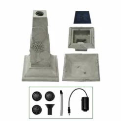 H79cm Spring Lilly Solar Bird Bath Water Feature with Lights by Solaray -Polyresin Water Features Sales Shop WF3210A add image 3 5ff6