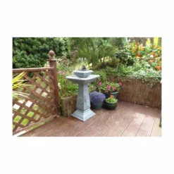H79cm Spring Lilly Solar Bird Bath Water Feature with Lights by Solaray -Polyresin Water Features Sales Shop WF3210A add image 5 b907