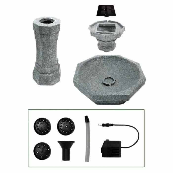 H75cm Castille Solar Bird Bath Water Feature with Lights by Solaray 6 H75cm Castille Solar Bird Bath Water Feature with Lights by Solaray - Image 6