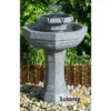 H75cm Castille Solar Bird Bath Water Feature with Lights by Solaray