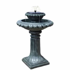 H79cm Victoriana Solar Bird Bath Water Feature with Lights by Solaray -Polyresin Water Features Sales Shop WF3501A add image 4 04bb
