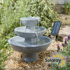 H42cm Hatfield 3-Tier Cascading Water Feature by Solaray